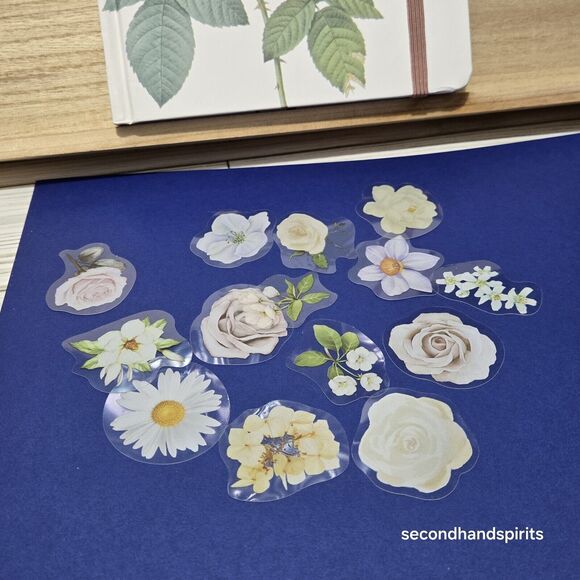 Botanical Notebook Pink Floral Journal - Pen Holder -Stickers - Picture 2 of 3